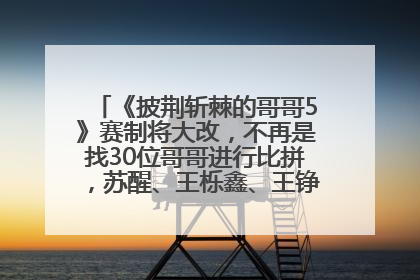 《披荆斩棘的哥哥5》赛制将大改，不再是找30位哥哥进行比拼，苏醒、王栎鑫、王铮亮、张远等多名男团选手被曝将参加