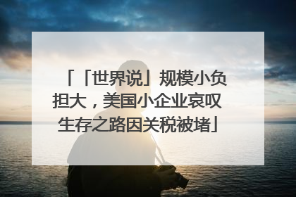 「世界说」规模小负担大，美国小企业哀叹生存之路因关税被堵