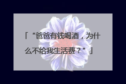 “爸爸有钱喝酒，为什么不给我生活费？”