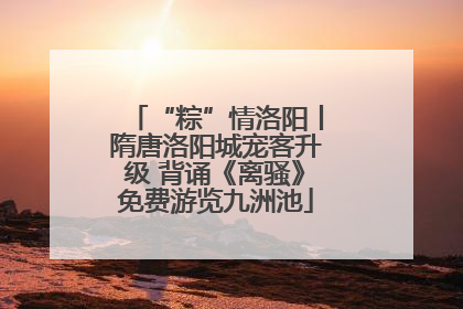 “粽”情洛阳丨隋唐洛阳城宠客升级 背诵《离骚》免费游览九洲池