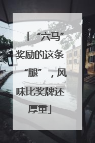 “六马”奖励的这条“腿”，风味比奖牌还厚重