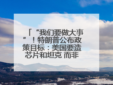 “我们要做大事”！特朗普公布政策目标：美国要造芯片和坦克 而非T恤袜子