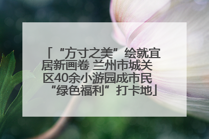 “方寸之美”绘就宜居新画卷 兰州市城关区40余小游园成市民“绿色福利”打卡地