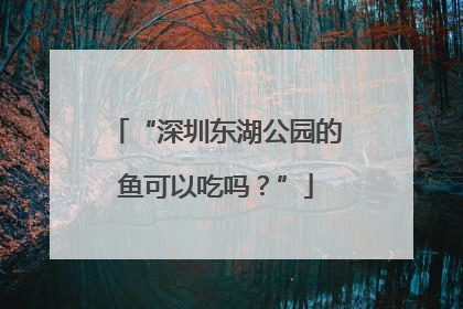“深圳东湖公园的鱼可以吃吗？”