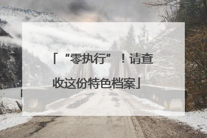 “零执行”！请查收这份特色档案