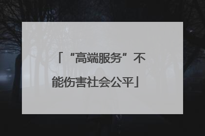 “高端服务”不能伤害社会公平