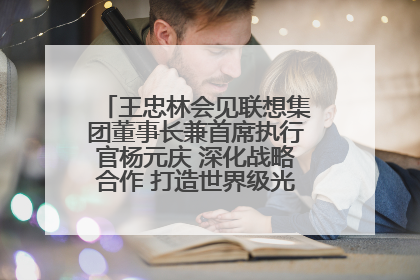 王忠林会见联想集团董事长兼首席执行官杨元庆 深化战略合作 打造世界级光电子信息产业集群
