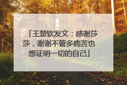 王楚钦发文：感谢莎莎，谢谢不管多痛苦也想证明一切的自己