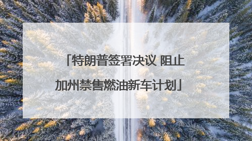 特朗普签署决议 阻止加州禁售燃油新车计划