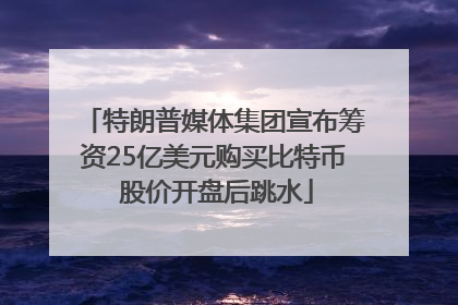 特朗普媒体集团宣布筹资25亿美元购买比特币 股价开盘后跳水