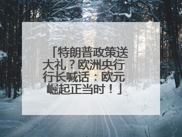 特朗普政策送大礼？欧洲央行行长喊话：欧元崛起正当时！