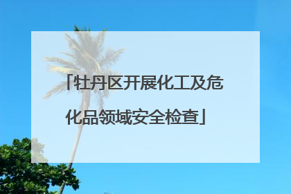 牡丹区开展化工及危化品领域安全检查
