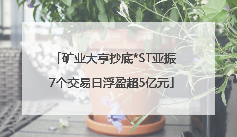 矿业大亨抄底*ST亚振 7个交易日浮盈超5亿元