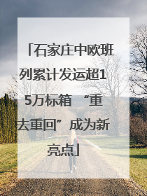 石家庄中欧班列累计发运超15万标箱 “重去重回”成为新亮点