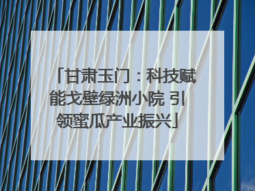 甘肃玉门：科技赋能戈壁绿洲小院 引领蜜瓜产业振兴
