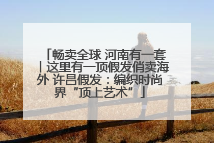 畅卖全球 河南有一套丨这里有一顶假发俏卖海外 许昌假发：编织时尚界“顶上艺术”
