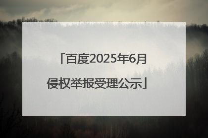 百度2025年6月侵权举报受理公示