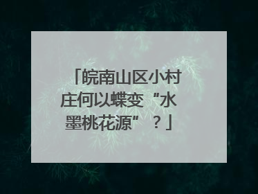 皖南山区小村庄何以蝶变“水墨桃花源”？