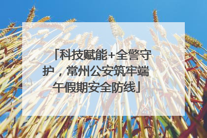 科技赋能+全警守护，常州公安筑牢端午假期安全防线