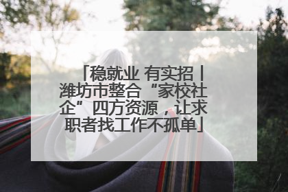稳就业 有实招丨潍坊市整合“家校社企”四方资源，让求职者找工作不孤单