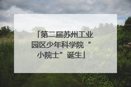第二届苏州工业园区少年科学院“小院士”诞生