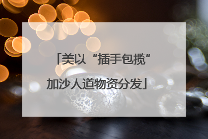 美以“插手包揽”加沙人道物资分发