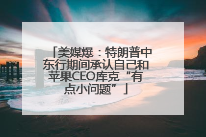 美媒爆：特朗普中东行期间承认自己和苹果CEO库克“有点小问题”