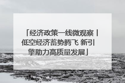 经济政策一线微观察丨低空经济蓄势腾飞 新引擎助力高质量发展