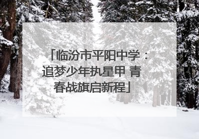 临汾市平阳中学：追梦少年执星甲 青春战旗启新程
