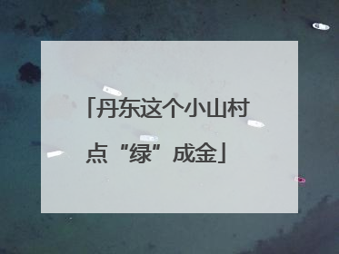 丹东这个小山村点“绿”成金