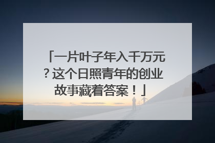 一片叶子年入千万元？这个日照青年的创业故事藏着答案！