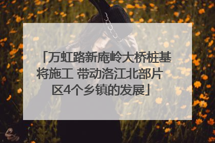 万虹路新庵岭大桥桩基将施工 带动洛江北部片区4个乡镇的发展