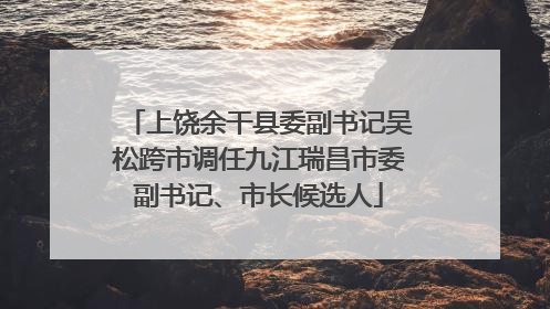 上饶余干县委副书记吴松跨市调任九江瑞昌市委副书记、市长候选人