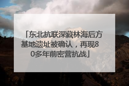 东北抗联深藏林海后方基地遗址被确认，再现80多年前密营抗战