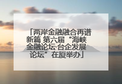 两岸金融融合再谱新篇 第六届“海峡金融论坛·台企发展论坛”在厦举办