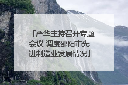 严华主持召开专题会议 调度邵阳市先进制造业发展情况