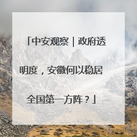 中安观察｜政府透明度，安徽何以稳居全国第一方阵？