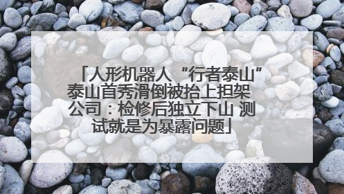 人形机器人“行者泰山”泰山首秀滑倒被抬上担架 公司：检修后独立下山 测试就是为暴露问题