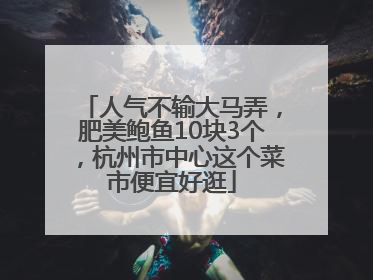 人气不输大马弄，肥美鲍鱼10块3个，杭州市中心这个菜市便宜好逛