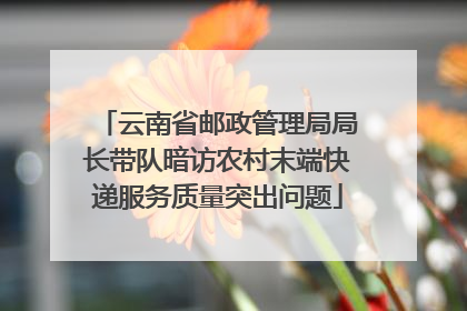 云南省邮政管理局局长带队暗访农村末端快递服务质量突出问题