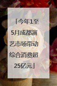 今年1至5月成都演艺市场带动综合消费超25亿元