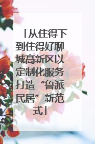从住得下到住得好聊城高新区以定制化服务打造“鲁派民居”新范式
