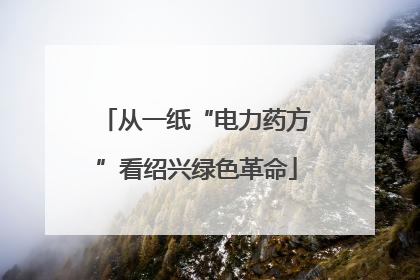 从一纸“电力药方”看绍兴绿色革命