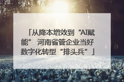 从降本增效到“AI赋能” 河南省管企业当好数字化转型“排头兵”