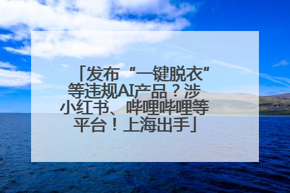 发布“一键脱衣”等违规AI产品？涉小红书、哔哩哔哩等平台！上海出手