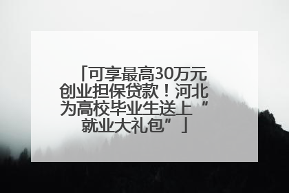 可享最高30万元创业担保贷款！河北为高校毕业生送上“就业大礼包”