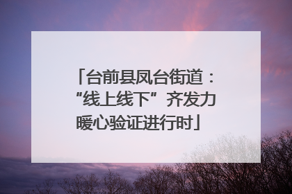台前县凤台街道：“线上线下”齐发力 暖心验证进行时