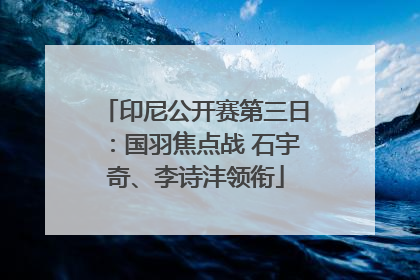 印尼公开赛第三日：国羽焦点战 石宇奇、李诗沣领衔