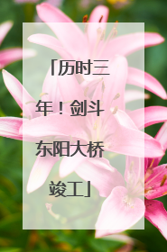 历时三年！剑斗东阳大桥竣工