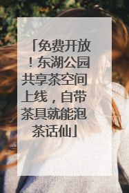 免费开放！东湖公园共享茶空间上线，自带茶具就能泡茶话仙